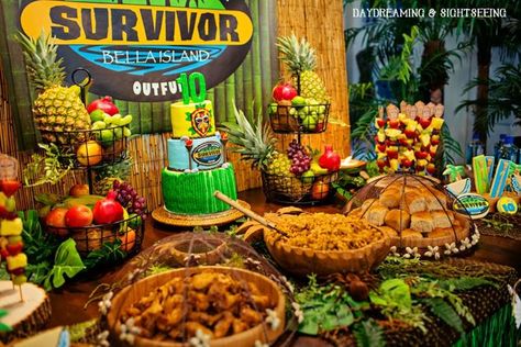 Survivor Theme, Survivor Idea, Vbs Snacks, Survivor Show, Survivor Games, Survivor Party, Park Party, Team Builders, Fun Party Themes