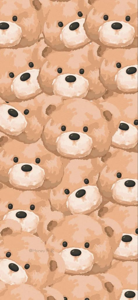 Teddy Bear Wallpaper, Bear Cute, Simple Iphone Wallpaper, Soft Wallpaper, Brown Wallpaper, Art Wallpaper Iphone, Bear Wallpaper, Cute Patterns Wallpaper, Tumblr Wallpaper