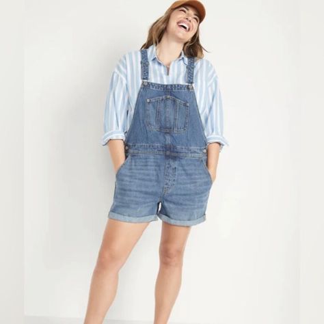 Questions? Leave A Comment Below! 804055 Jean Short Overalls, Maternity Overalls, Black Floral Jumpsuit, Utility Romper, Brown Jumpsuits, Overalls Shorts, Overalls For Women, Workwear Jeans, Short Overalls