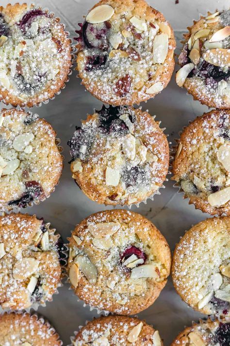 Cherry Almond Muffins, South Indian Kitchen, Coffee Muffins, Cherry Muffins, Almond Muffins, Fruit Cup, Muffin Bread, Cherry Almond, Cherry Recipes