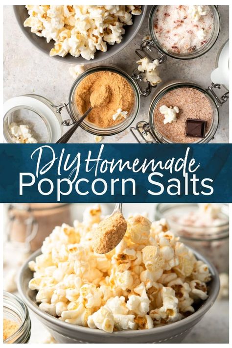 Homemade Popcorn Seasoning Recipes, Diy Popcorn Seasoning, Flavored Salts Recipes, Homemade Popcorn Seasoning, Popcorn Seasoning Recipes, Flavored Popcorn Recipes, Popcorn Seasonings, Flavored Salt, Fun Popcorn