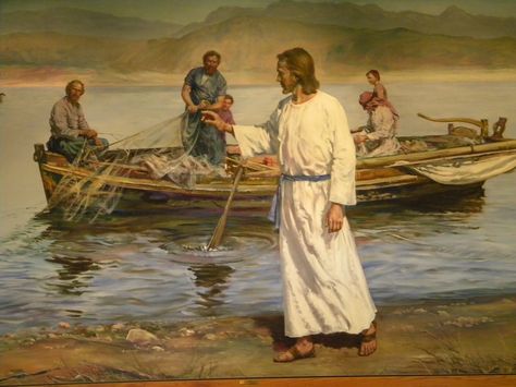 Peter left his fishing net, James and John left their father’s boat. Description from stenila.wordpress.com. I searched for this on bing.com/images Miracles Of Jesus, Bible Story Crafts, Jesus Christ Painting, Saint Matthew, Jesus Christ Artwork, Bible Pictures, Pictures Of Jesus Christ, Jesus Painting, Santa Marta