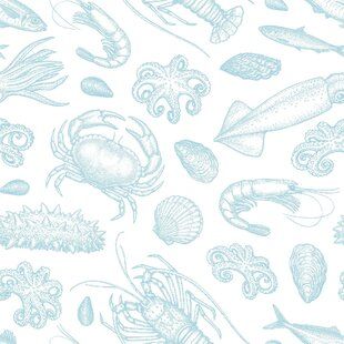 Beachy Wallpaper, Wallpaper Tile, App Logos, Sea Nursery, Coastal Wallpaper, Nautical Wallpaper, Wallpaper Panel, Cute Blue Wallpaper, Island Theme