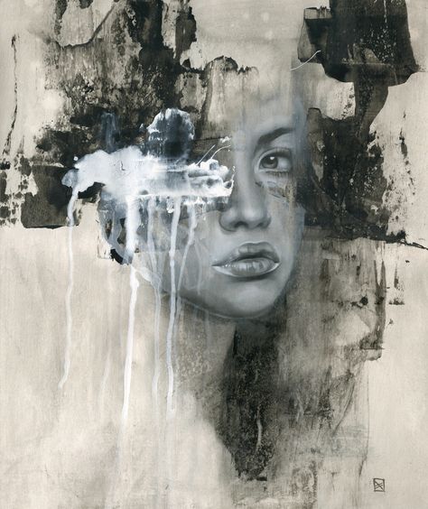 Patricia Ariel, Painting On Photographs, Alevel Art, No Going Back, Mixed Media Portrait, Girl Painting, Fine Art Portraiture, Collage Art Mixed Media, Gcse Art