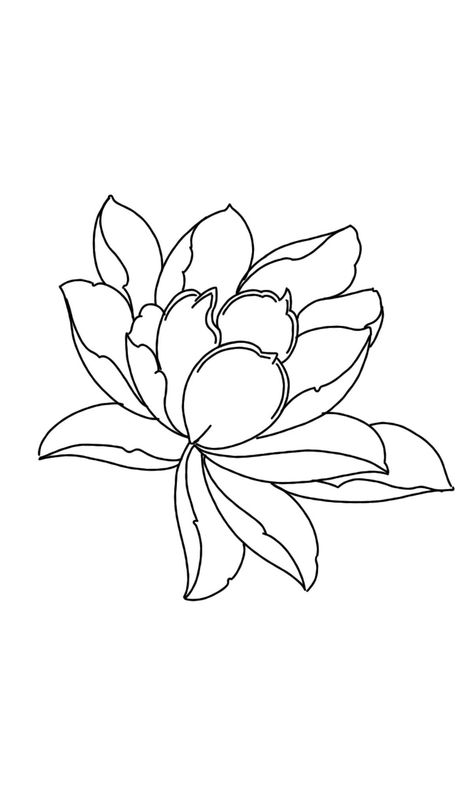 Lotus Flower Tattoo Stencil, Flower Drawing Outline, Magnolia Stencil, Flower Vine Tattoos, Painting Peony, Lotus Motif, Optical Illusion Tattoos, Illusion Tattoos, Japanese Flower Tattoo