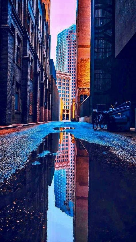 Cityscape Photography, Reflection Photography, Black Phone Wallpaper, City Wallpaper, City Photography, Photography Wallpaper, Urban Photography, City Street, Night City