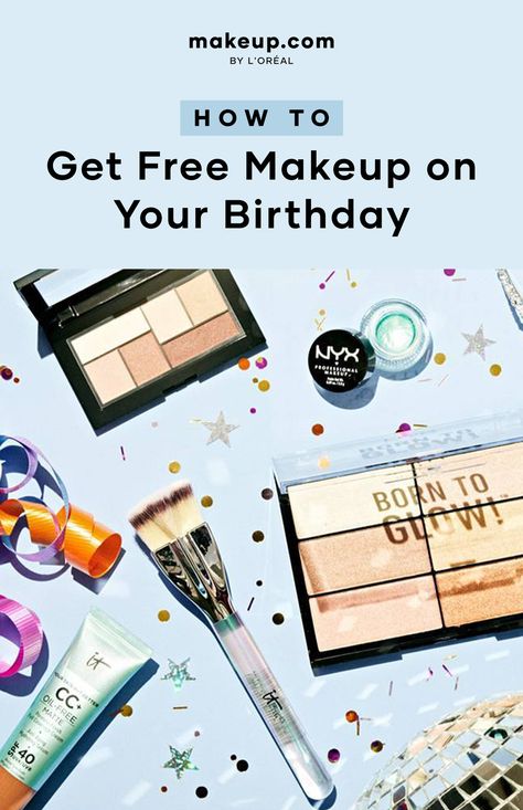 If there's one thing we love more than shopping for new makeup, it's receiving makeup for free! To up your chances of getting freebies from some of your favorite beauty brands, we've compiled a list of brands and stores that will give you free makeup on your birthday, no strings attached. Pin this article now so you know who owes you a coupon code or surprise on your special day! #birthday #freemakeup #cheapmakeup #beautyhacks #freegift #giveaways Free Beauty Samples Mail, Free On Your Birthday, Freebies On Your Birthday, Free Makeup Samples Mail, Birthday Hacks, Makeup Basics, Free Birthday Gifts, Sephora Gift Card, Free Beauty Samples