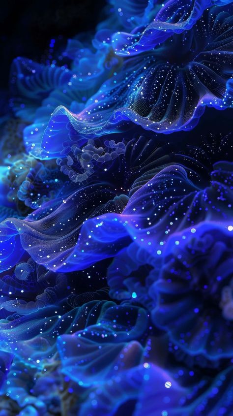 Ultraviolet Zoanite Extrusion. Pulsating ultraviolet zoanite polyps extrude from lightless oceanic crevasses, their bioluminescent tentacles undulating in hypnotic patterns amid the shadowy bathypelagic murk. Bioluminescence Aesthetic Wallpaper, Depths Of The Ocean, Deep Sea Bioluminescence, Neon Ocean Aesthetic, Underwater Bioluminescent, Bioluminescent Aesthetic, Bioluminescence Beach Aesthetic, Deep Ocean Aesthetic Dark, Bioluminescence Art