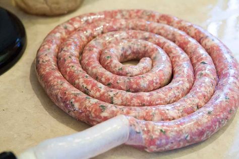 How to Make Homemade Sausage | SimplyRecipes.com Deer Sausage, Making Sausage, Meat Curing, Sausage Making Recipes, Caramelized Onions And Mushrooms, Home Made Sausage, Pork Sausage Recipes, Homemade Sausage Recipes, Sausage Making