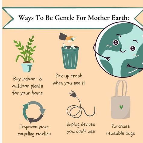 This year's theme is #restoreourearth 🌿 A healthy Earth will help us to live a better life. We all need to try and adopt more living habits to be sustainable to restore our Mother Earth. ⁣ 💡 Here Are Some Ways to be Gentle for Mother Earth!⁠⁠ #earthday #earth #nature #earthdayeveryday #happyearthday #climatechange #environment #savetheplanet #love #naturephotography #ecofriendly #sustainability #recycle #green How To Talk To Mother Nature, Healthy Earth, Earth Activities, Earth Day Projects, Save Mother Earth, Live A Better Life, Earth Images, Save Our Earth, Inspiration Painting