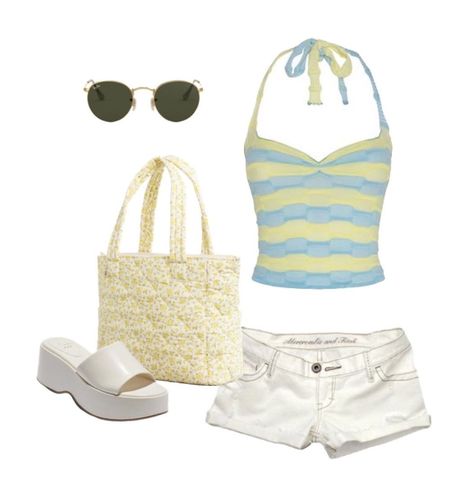 Sea Aesthetic Outfit, Vanilla Girl Outfits, 2000s Outfit, Sea Aesthetic, Outfits 2000s, Greece Summer, Outfit Png, Vanilla Girl, Outfit Layout