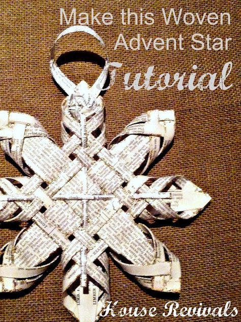 House Revivals: Antique Woven Star Tutorial Star Tutorial, Antique House, Swedish Christmas, Book Paper, Christmas Paper Crafts, Paper Ornaments, Paper Stars, 3d Christmas, Beautiful House