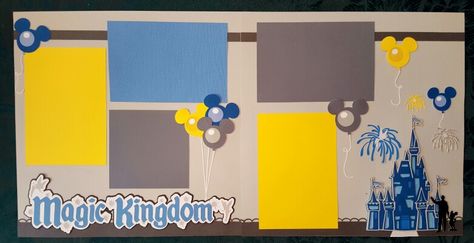 Disney 12 x 12 scrapbooking layout - Magic Kingdom Disneyland Pictures, Disney Scrapbooking Layouts, Disney Scrapbook Pages, Disney Memories, Disney Sketches, Disney Magic Kingdom, Disney Castle, Memory Scrapbook, Wedding Scrapbook