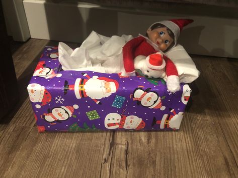 Elf On The Shelf Bed Ideas, Elf On The Shelf Bed, Elf Bed, Elf 2024, Shelf Bed, Elf Antics, Kleenex Box, Shelf Ideas, On The Shelf