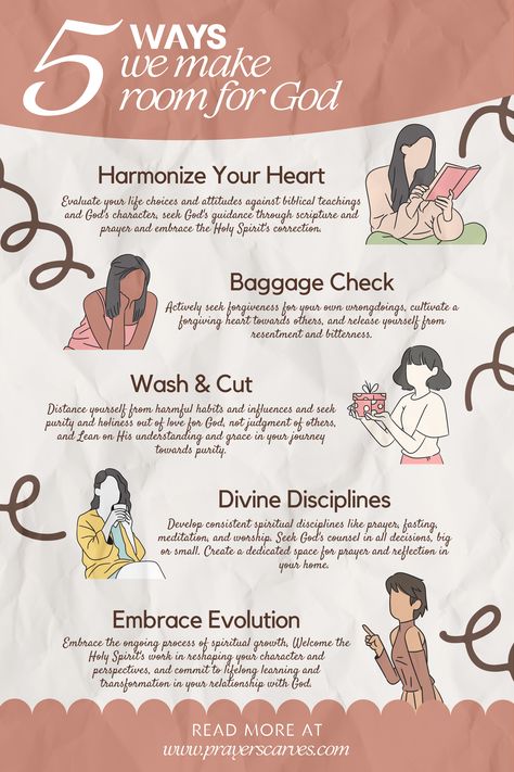 Is your heart ready for Christ? This infographic explores how to prepare your life for His transformative presence. ✨ Click through to discover: How to align your choices with God's will The importance of forgiveness and repentance Steps to cultivate purity and holiness Practices for deepening your connection with God Embracing continuous spiritual transformation #spiritualgrowth #relationshipwithgod #infographic #christianity #faith #prayer #biblestudy #transformation #holiness #forgiveness How To Restore Your Faith In God, Rededication To God, How To Repent, Spiritual Mindset, Connection With God, Caroline Leaf, Transformation Quotes, Prayer For My Children, Study Plans