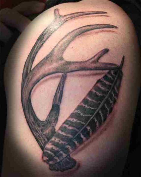 Love it! Tattoo Antlers, Turkey Tattoos, Antler Tattoos, Antler Tattoo, Deer Skull Tattoos, Antler Ideas, Hunting Tattoos, Tattoo Wolf, Tattoo Nature