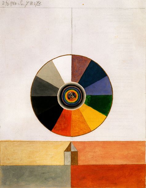 Hilma Af Klint - 1920 Colour Pairing, Hilma Af Klint, Psy Art, Digital Museum, Piet Mondrian, Abstract Painters, Wassily Kandinsky, Cubism, Color Wheel