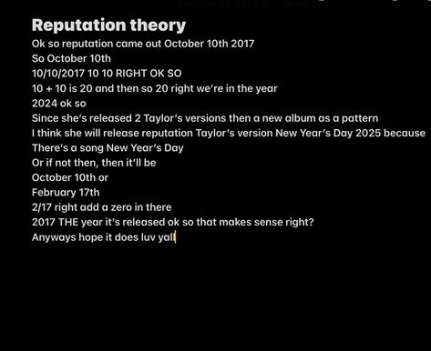 #reputation #Taylorswift #TS #TV #TaylorsVerison #Taylorswift #rep #reputationera #swiftie #swiftiestuff Taylor swift Repuation The eras tour eras TS Taylors version theory #theory Reputation Taylor’s Version Theories, Taylor Swift Repuation, Rep Tv, Taylors Version, Make Sense, Eras Tour, New Album, Taylor Swift, Swift