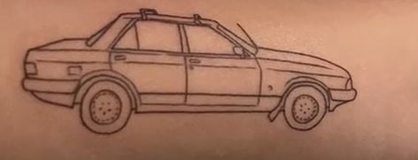 Toy Car Tattoo, Tattoo Simple, Car Tattoos, Simple Tattoos, Wooden Toy Car, Wooden Toys, Art Tattoo, Toy Car, Tattoos