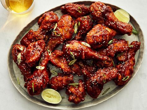 How to Cook Chicken Wings | MyRecipes | MyRecipes Korean Fried Chicken Recipe, Summer Appetizers, Bbq Chicken Wings, Korean Fried Chicken, Crispy Fried Chicken, Potato Starch, Summer Appetizer, Summer Eating, Fried Chicken Recipes