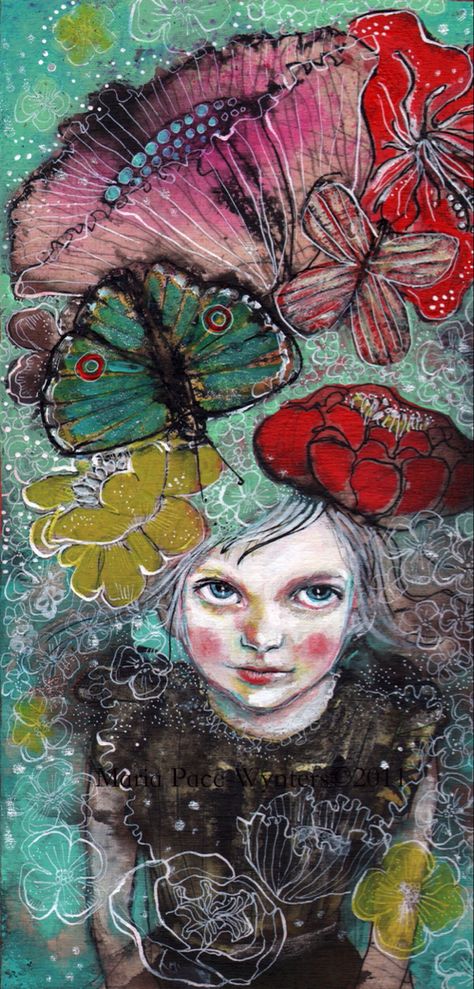 Whimsical Portraits, Dream Magic, Mixed Media Art Techniques, Beauty Drawings, Eclectic Art, Media Painting, Drawing Videos, Mixed Media Painting, Woman Painting