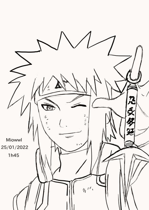 ⚡ Minato Namikaze ⚡ 1h45 25/01/2022 Minato Namikaze Drawing, Minato Drawing, Side View Drawing, Minato Namikaze, Pencil Drawings For Beginners, Best Anime Drawings, Naruto Drawings, Sketches Easy, Anime Sketch