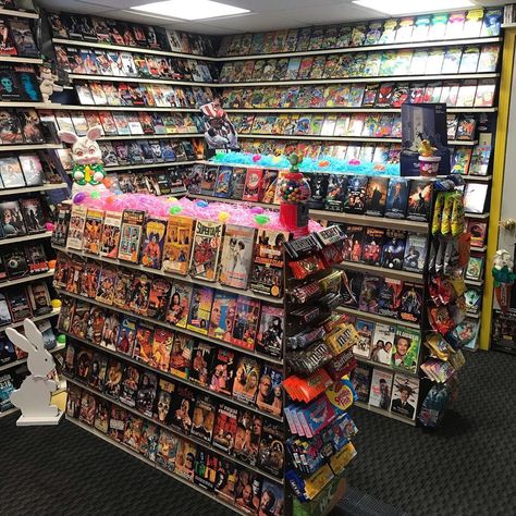 From a deep selection of horror movies and cartoons to wrestling tapes and action figures to candy comics and video... Action Figure Aesthetic, Action Figures Aesthetic, 80s Retro Aesthetic, Cozy Hobbies, Small Home Theaters, Movie Theater Rooms, Where Are We Now, 1990s Nostalgia, Hollywood Video