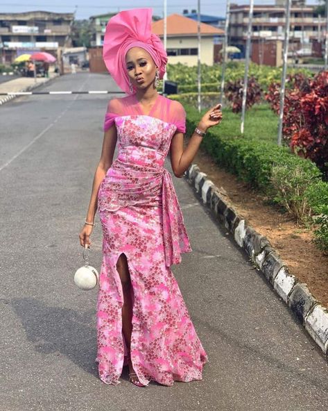 30 Latest Lace Style Designs For 2020 (Updated) | ThriveNaija Latest Lace Style, Gown With Veil, Latest Lace Styles, 20 Outfits, Cute Sporty Outfits, Latest Aso Ebi Styles, African Lace Styles, Ankara Gown, Lace Gown Styles