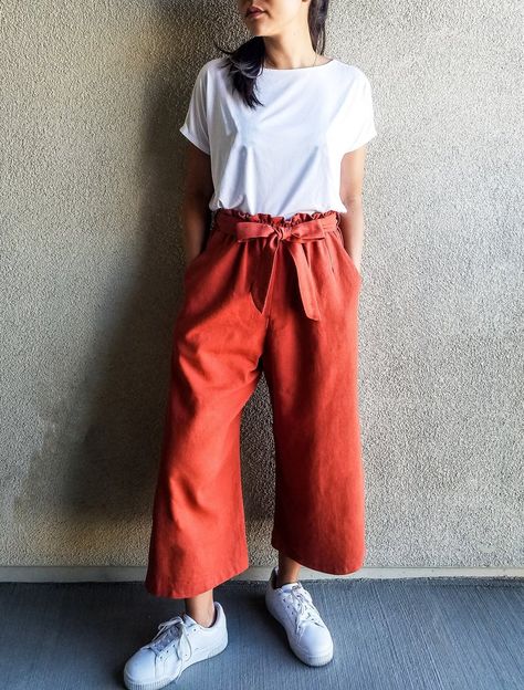 Paper Bag Trousers, Pants Women Casual, Linen Culottes, Casual Linen Pants, High Waist Pants, Wide Leg Linen Pants, Pants Wide Leg, Women Pants Casual, Linen Clothes