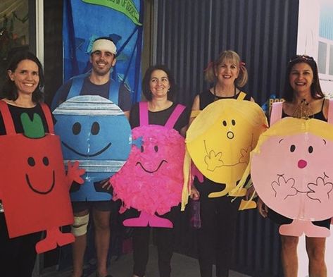 27+ awesome teacher group costume ideas - Laughing Kids Learn Mr Men Costumes, Bookweek Costumes For Teachers, Easy Book Character Costumes, Easy Book Week Costumes, Literary Costumes, Storybook Character Costumes, Book Characters Dress Up, World Book Day Ideas, Book Character Day