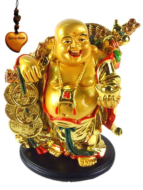 Feng Shui Tips For Money, Feng Shui Tips For Wealth, Feng Shui Symbols, Feng Shui Wealth, Little Buddha, Buddha Figurine, Feng Shui Tips, Happy Buddha, Art Asiatique