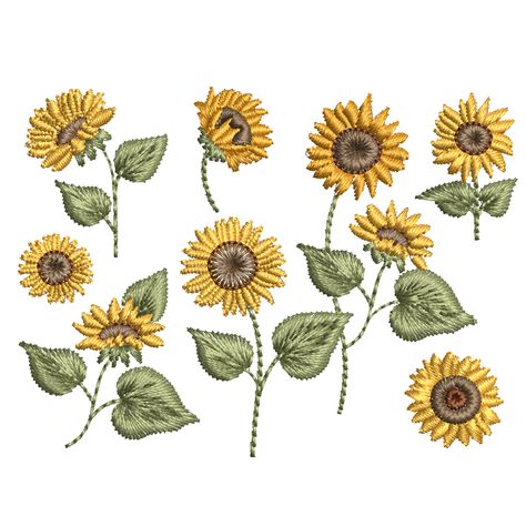 Mini Tiny Sunflower Machine Embroidery Flower Bundle, Small Floral Botanical Border Pattern Instant Download Zip File - 5 sizes by AtlasEmbroidery on Etsy Sunflower Embroidery, Flower Bundle, Border Pattern, Floral Botanical, Embroidery Flowers, Zip File, Machine Embroidery, Sunflower, Etsy Accessories