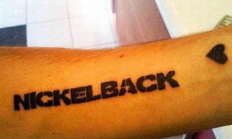 47 Cringeworthy Tattoos Being Regretted As We Speak - BuzzFeed. I'm seriously laughing out loud at most of these Nickelback Tattoo, Tattoos Gone Wrong, Unusual Tattoo, Fan Tattoo, Alien Tattoo, Text Tattoo, Tattoo Fails, Bad Tattoos, Real Tattoo