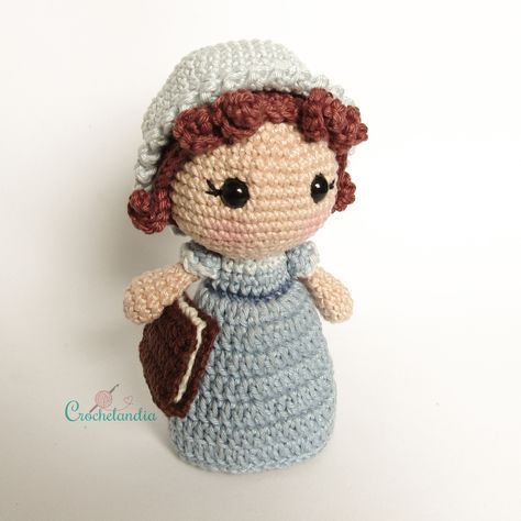 Toy Art Amigurumi Jane Austen - por Crochelandia Toy Art, Crochet Basics, Half Double Crochet, Crochet Dolls, Amigurumi Doll, Jane Austen, Art Toy, Double Crochet, Single Crochet