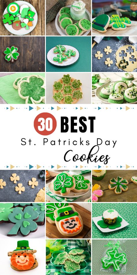 St. Patrick's Day cookies recipes St Patricks Day Cookies, Fijian Food, Shamrock Cookies, St Patrick's Day Cookies, Crinkle Cookies Recipe, All Pins, Baking Recipe, Cutout Sugar Cookies, Quick Easy Dinner