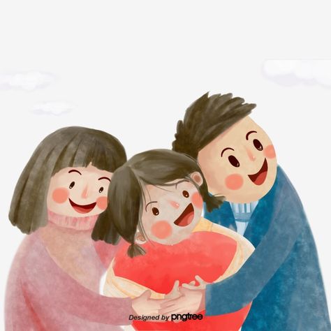 Family Of Three Illustration, My Family Picture, Cute Drawings Of Love, Ibu Bapa, Lukisan Comel, Parenting Daughters, Dad Pictures, Family Clipart, Family Drawing