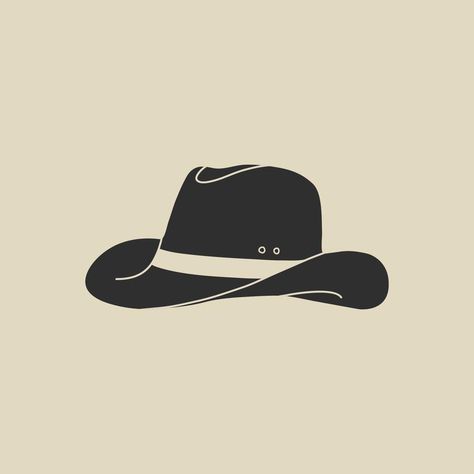 Cowboy Hat Illustration, Cowboy Logo, Hat Vector, Chic Tattoo, Western Cowboy Hats, Lino Art, Hand Drawn Vector Illustrations, Hand Drawn Vector, Emblem Logo