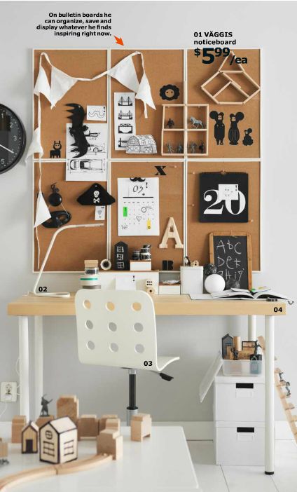 Stealable ideas from Ikea catalog 2016 Ikea Cork, Ikea Catalog, Furniture Market, Cork Board, Diy Table, Ikea Hack, Rustic Furniture, Boy's Room, New Room