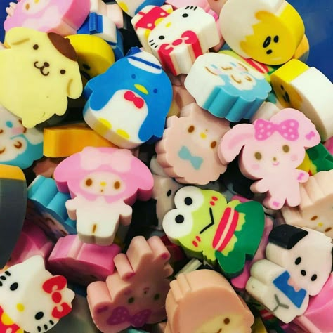 Sanrio Stuff, Hello Kitty Sanrio, Hello Kitty And Friends, Erasers, My Melody, Cute Stuff, Childhood Memories, My Aesthetic, Cute Things