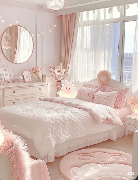 Apartment Simple, Dream Bedroom Inspiration, Pink Bedroom Decor, Luxury Room Bedroom, Pink Room Decor, Cute Bedroom Ideas, Pink Bedrooms, 아파트 인테리어, Future Apartment