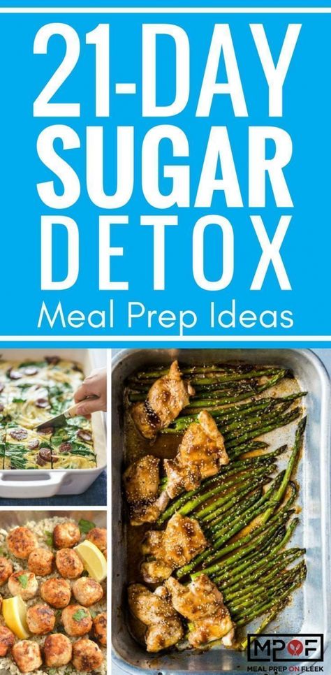 Sugar Detox Plan, 21 Day Sugar Detox, Sugar Detox Recipes, Detox Meal Plan, Bad Carbohydrates, Sugar Detox Diet, Meal Prep On Fleek, Detox Diet Plan, Sugar Free Diet