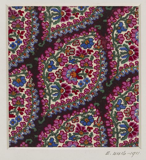 Design for a Paisley Shawl | George Haité | V&A Explore The Collections Paisley Shawl, Drawing Studies, Border Embroidery Designs, Border Embroidery, Digital Borders Design, Shawl Patterns, National Art, Victoria And Albert, Victoria And Albert Museum