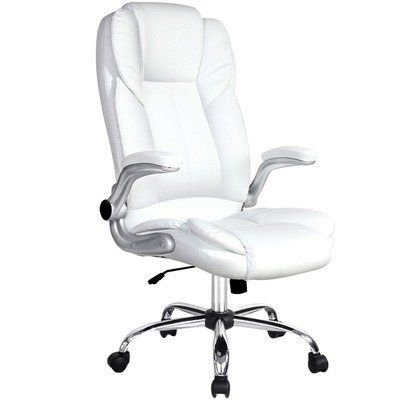 DwellHome Priya Faux Leather Office Chair & Reviews | Temple & Webster Office Chair Leather, Antique Wooden Chairs, Massage Office Chair, White Office Chair, Executive Office Chair, Executive Office Desk, Resort Living, Chair White, Executive Office Chairs