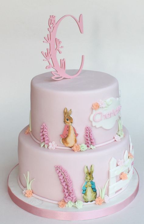 Flopsy Bunny 1st Birthday Cake, Pink Peter Rabbit Cake, Peter Rabbit First Birthday Girl, Peter Rabbit Birthday Party Girl, Peter Rabbit Christening Cake, Girls 2nd Birthday Cake, Peter Rabbit Birthday Cake, Peter Rabbit Christening, Christening Cake Girls