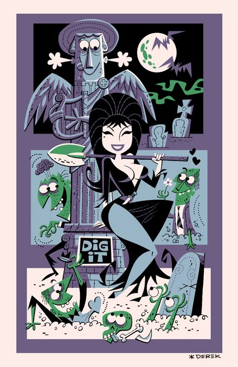 beccarocks:  geekguy1138:  laughingsquid:  Elvira Tiki Poster Design by Derek Yaniger  For Becca.  THIS IS AWESOME!!!!!!!! Tiki Poster, Derek Yaniger, Cassandra Peterson, Elvira Mistress Of The Dark, Tiki Art, Tiki Tiki, Mid Century Illustration, Retro Cartoon, Theme Halloween