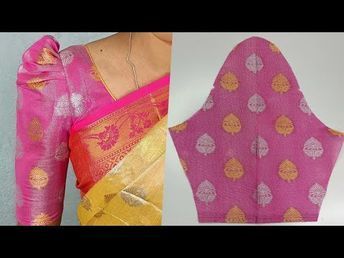 Blows Sleeves Design, Puff Selves Blouse Indian, Lite Puff Blouse Designs, Bahubali Sleeves Design, Boat Neck With Puff Sleeves Blouse, Blouses Hand Designs, Long Puff Sleeves Blouse, Puff Hands Dress Designs, Blouse Puff Sleeves Design Indian