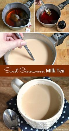 Cinnamon Milk Tea, Milk Tea Recipes, Cinnamon Tea, Cinnamon Milk, Healthy Treat, Tea Recipe, Smoothie Drinks, Coffee Cafe, Tea Recipes