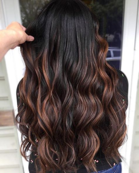 Ombre With Dark Hair, Black Ombre Hair Color, Black Hair Ombre Highlights, Black And Brown Ombre Hair, Ombre For Black Hair, Ombre On Black Hair, Black Hair Ombre Balayage, Black Ombré Hair, Ombre Hair Color For Black Hair