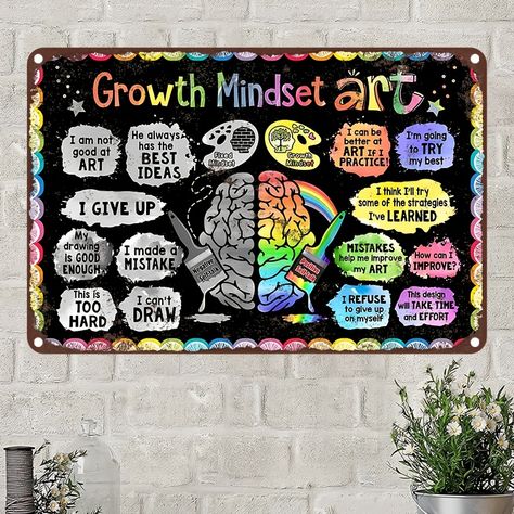 Faster shipping. Better service Growth Mindset Art, Notice Board Decoration, Soft Board Decoration, Art Classroom Posters, Mindset Art, School Board Decoration, Art Classroom Decor, Canvas Wall Art Living Room, Board Decoration