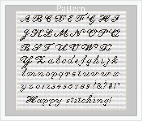 Cursive font cross stitch pattern, Cross stitch letters, Cross stitch fonts, Alphabet pattern Letters Cross Stitch, Alphabet Frames, Alphabet Patterns, Stitch Letters, Stitches Pattern, Cross Stitch Alphabet Patterns, Cursive Alphabet, Cross Stitch Fonts, Pattern Cross Stitch